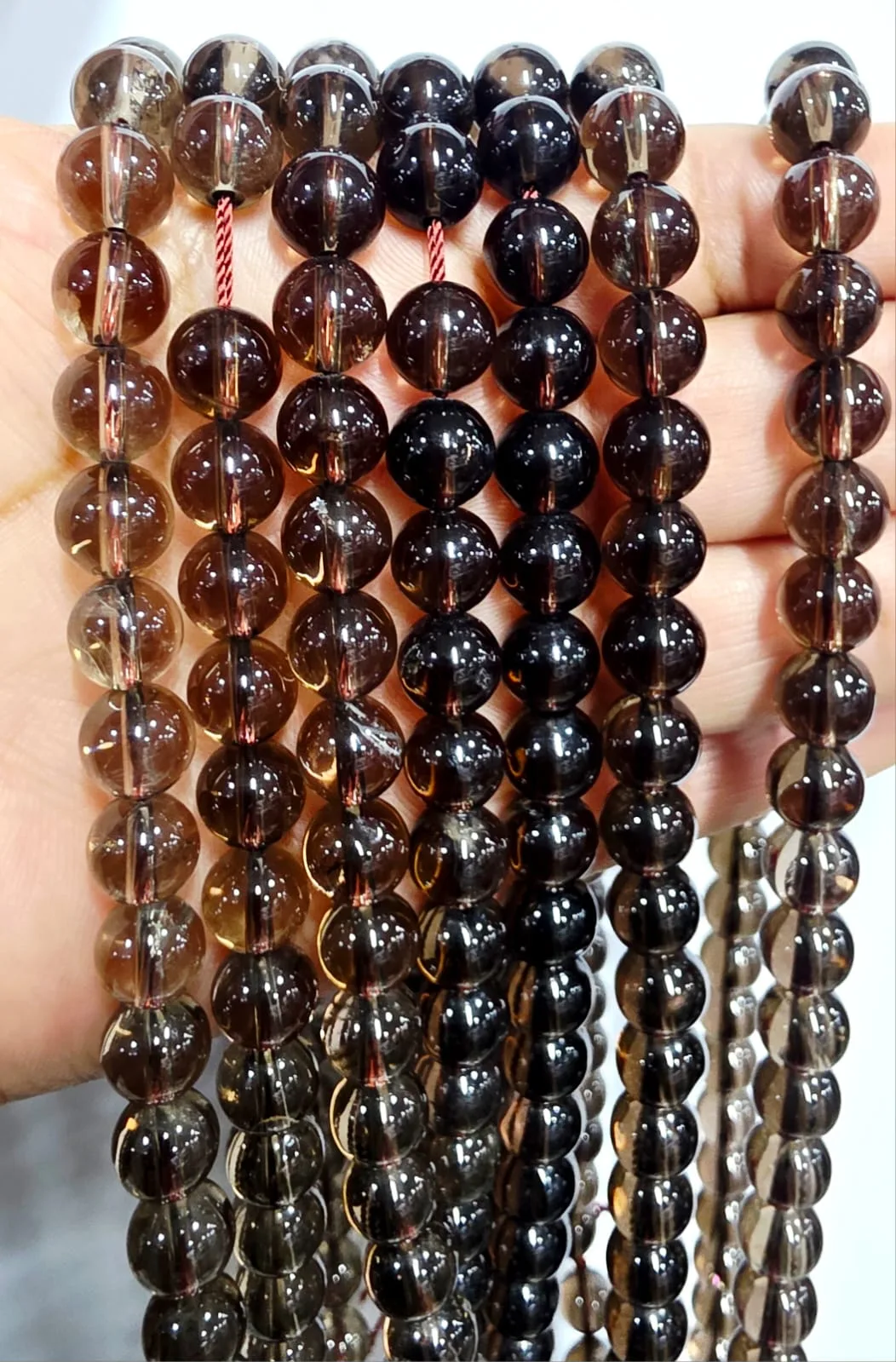 Tira de piedras de Cuarzo Ahumado N°8