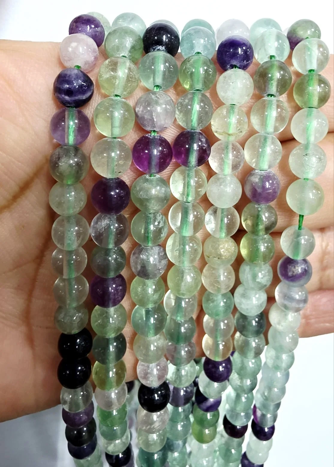 Tira de piedras de Fluorita Natural N°6