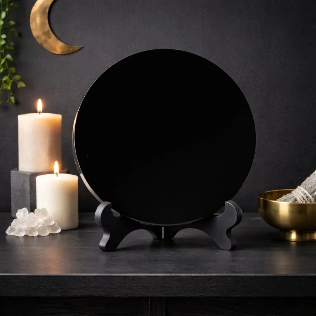Espejo de Obsidiana con Soporte 25 cm