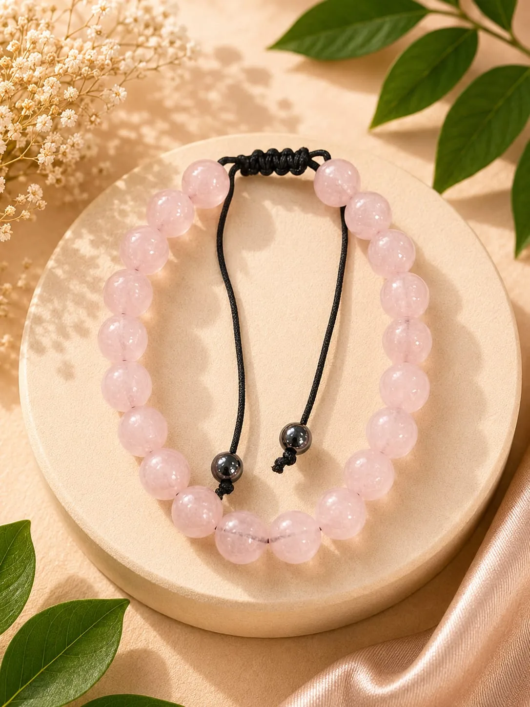 Pulsera de Cuarzo Rosado 8mm