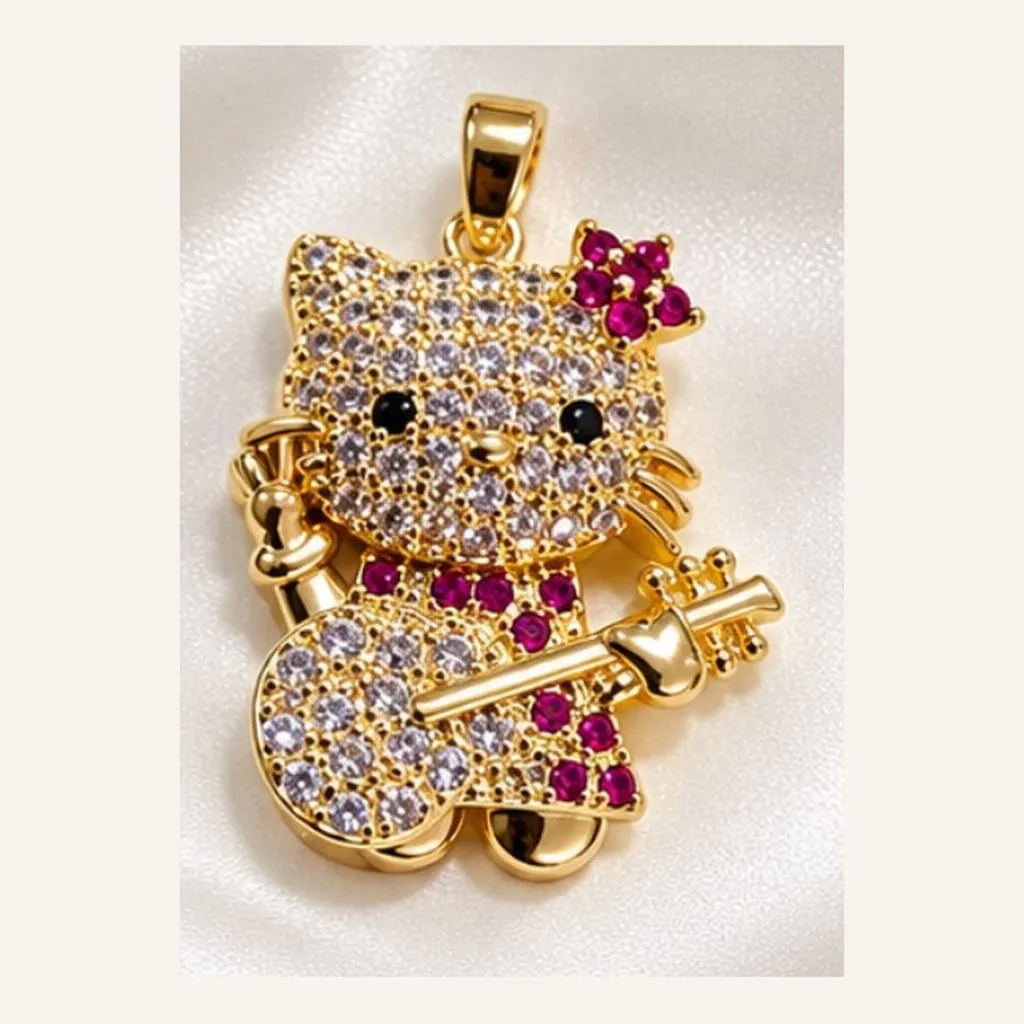 Dije de Acero Gatita con Llave (Hello Kitty)