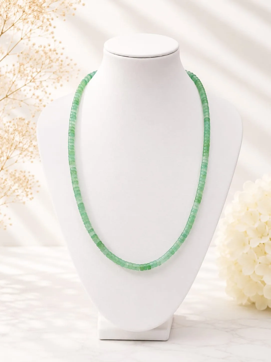 Collar de Aventurina Verde en Discos (Heishi)
