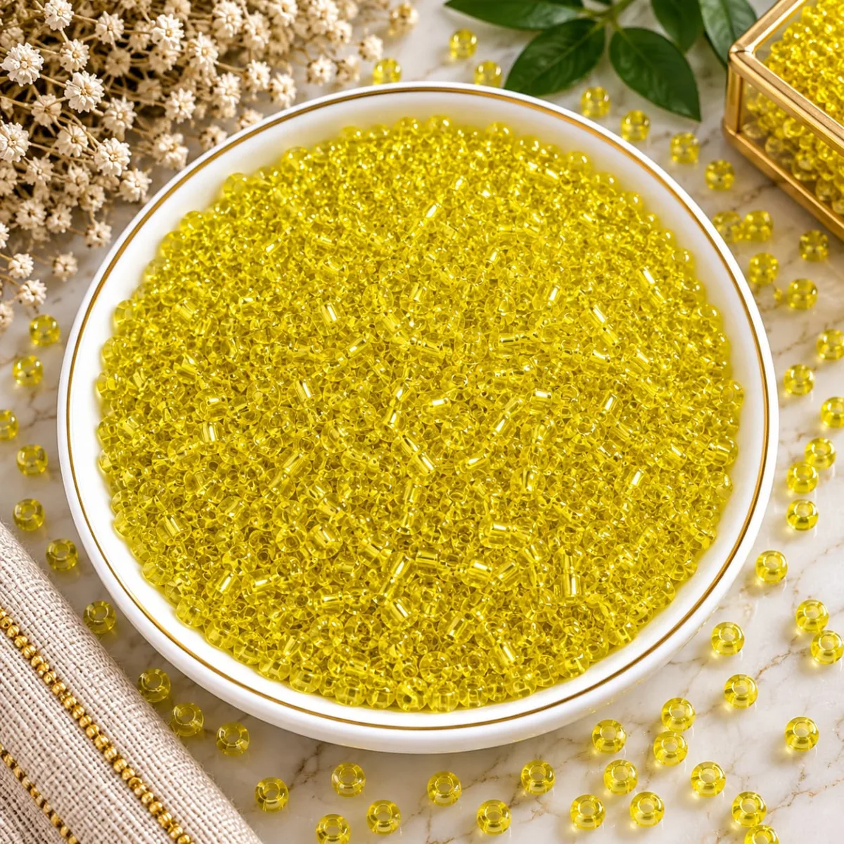 Mostacillón 3mm Amarillo Transparente