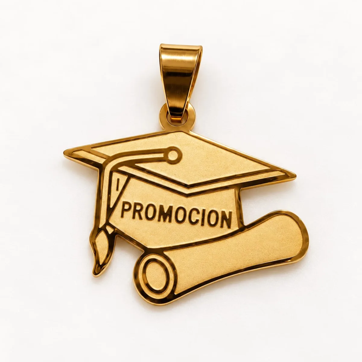 Dije de Acero Birrete Dorado Promoción
