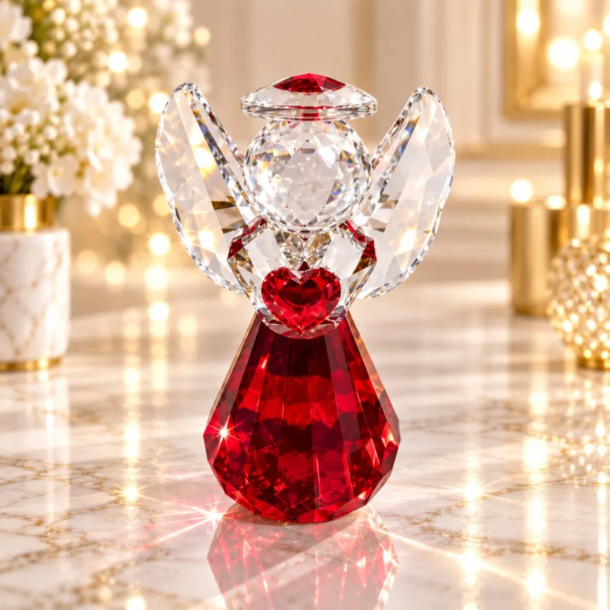 Figura de Cristal de Ángel (Rojo)