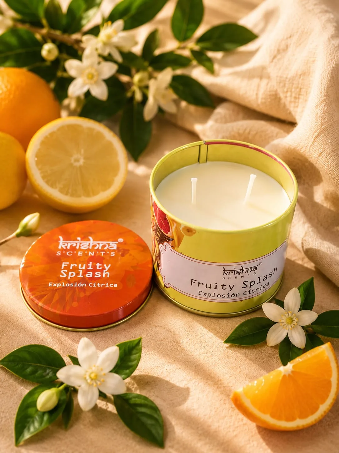Vela Aromática Krishna Scents Explosión Cítrica (Fruity Splash)