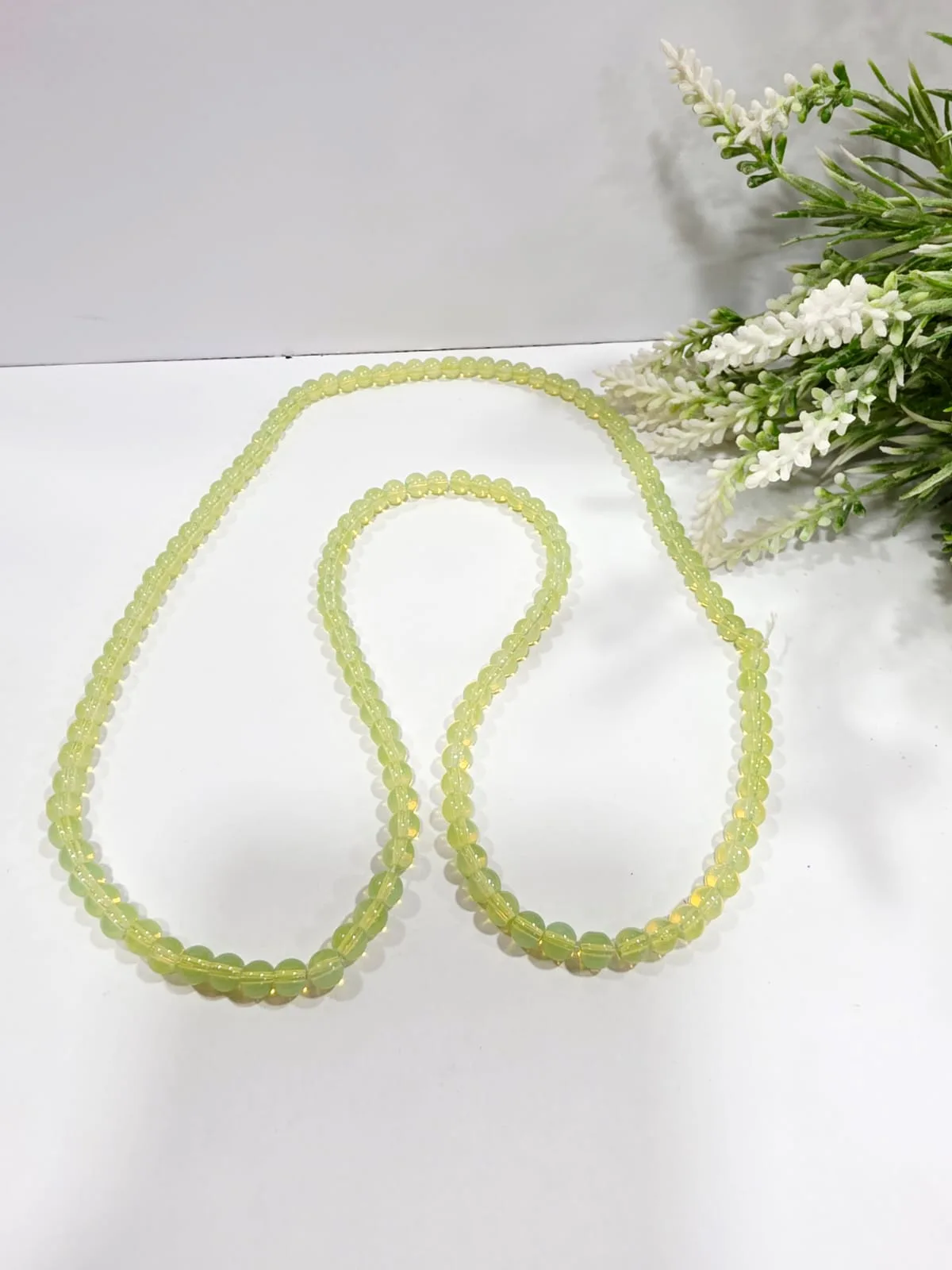 Cuentas de Vidrio Liso Verde Pálido 6mm