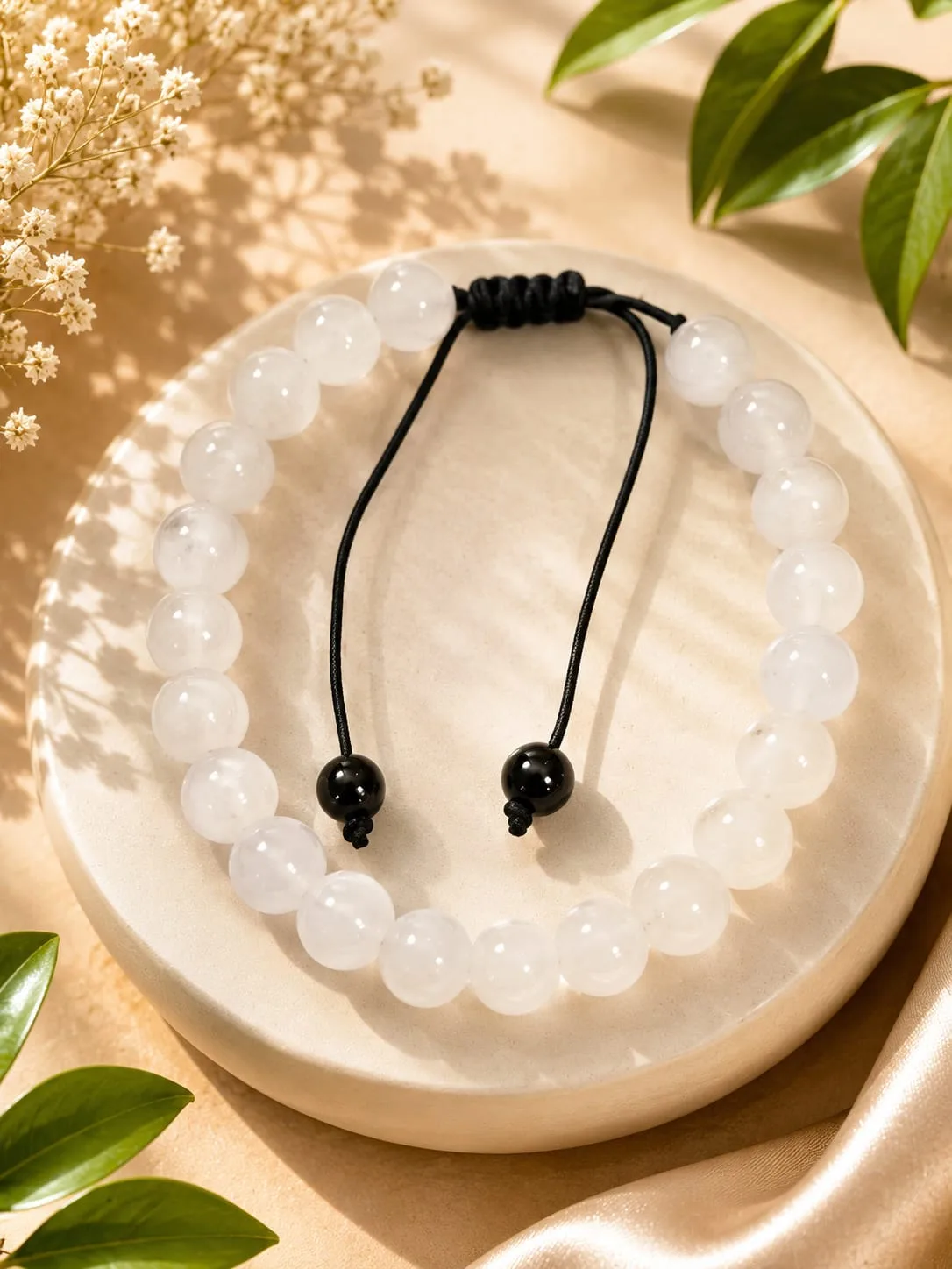 Pulsera de Cuarzo Blanco 8mm