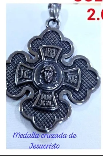 Colgante de Acero - Medalla cruzada de Jesucristo