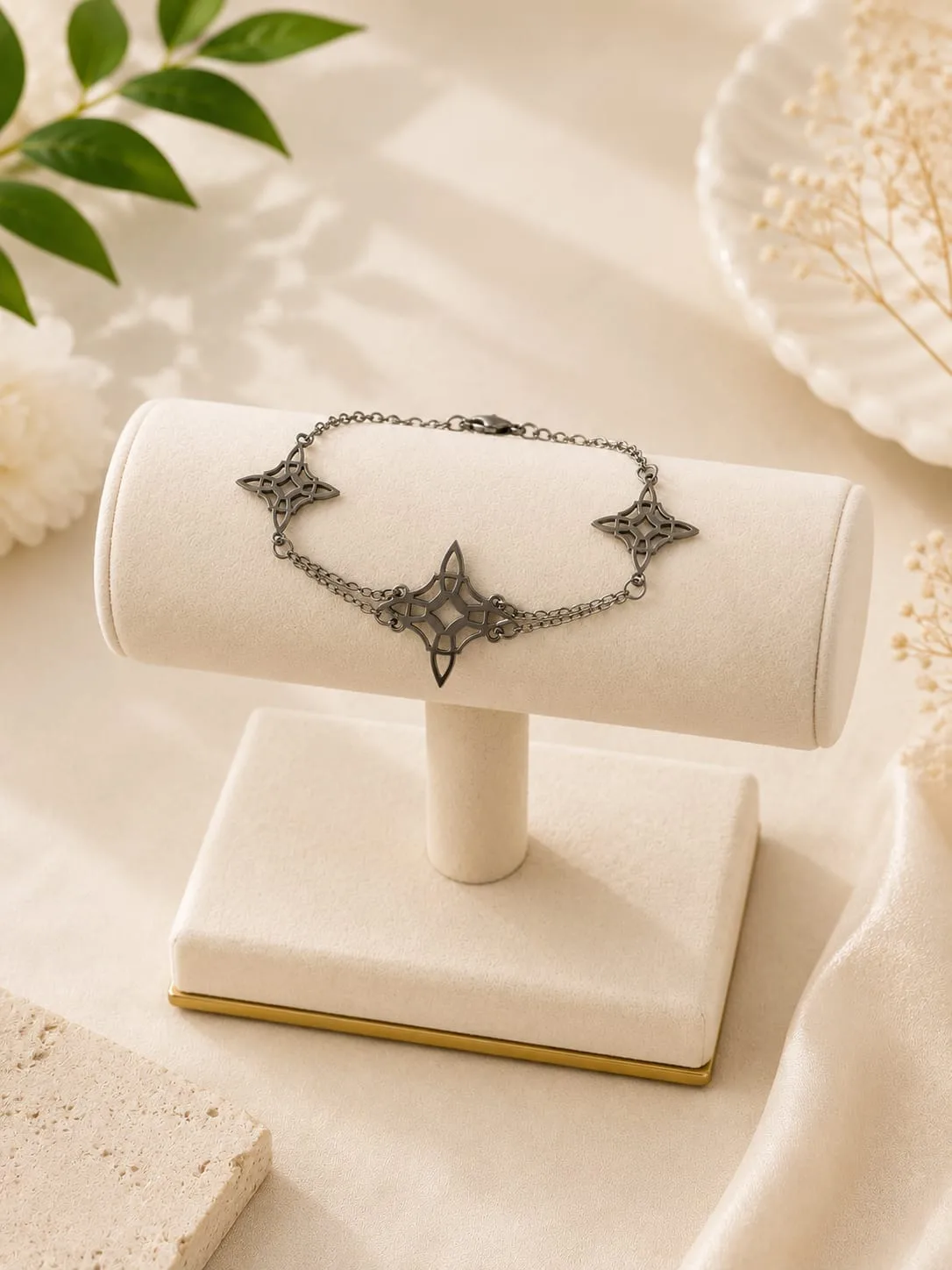 Pulsera de Acero Nudo de Bruja Negra