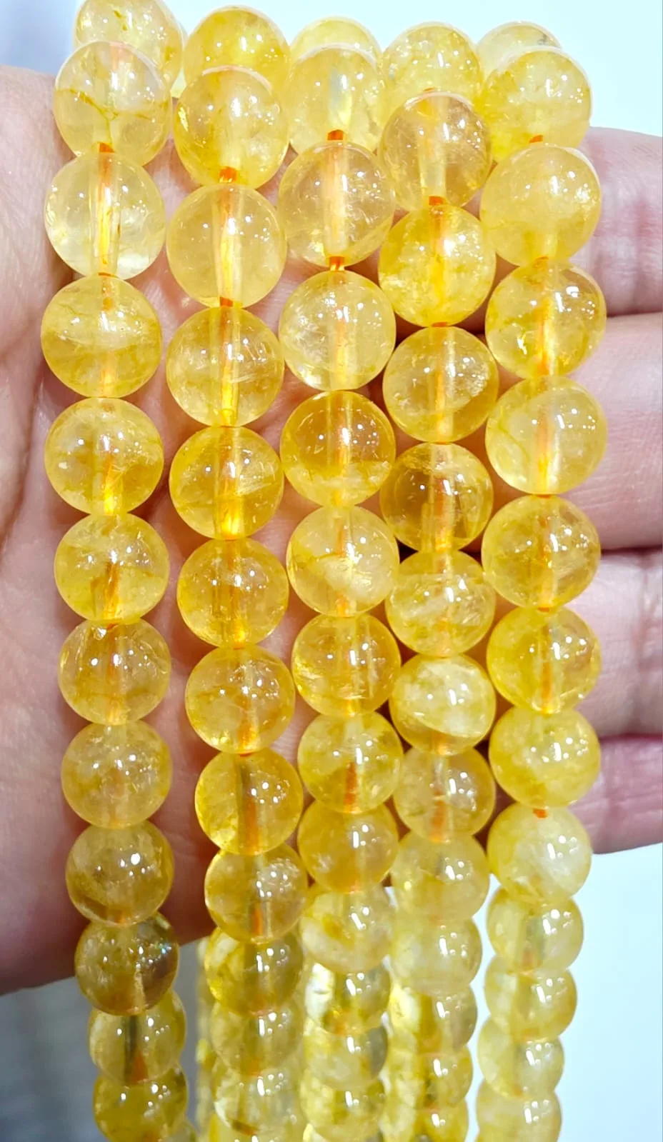 Tira de piedras de Citrino Amarillo N°8