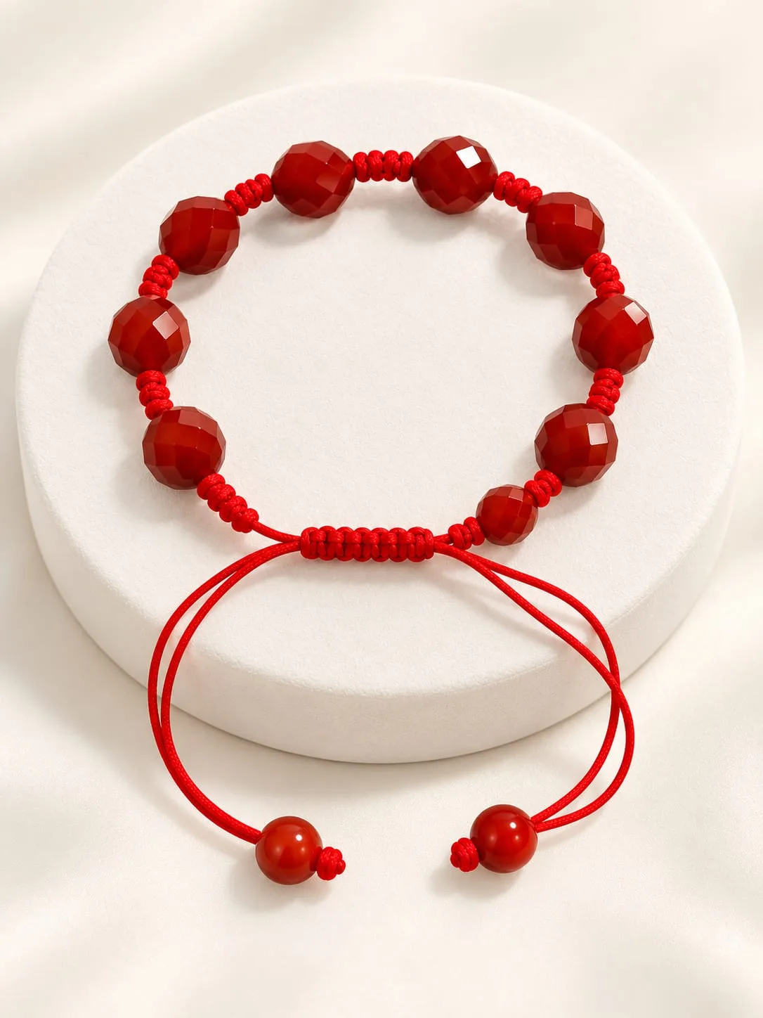 Pulsera Facetada de Jaspe Rojo 8 mm