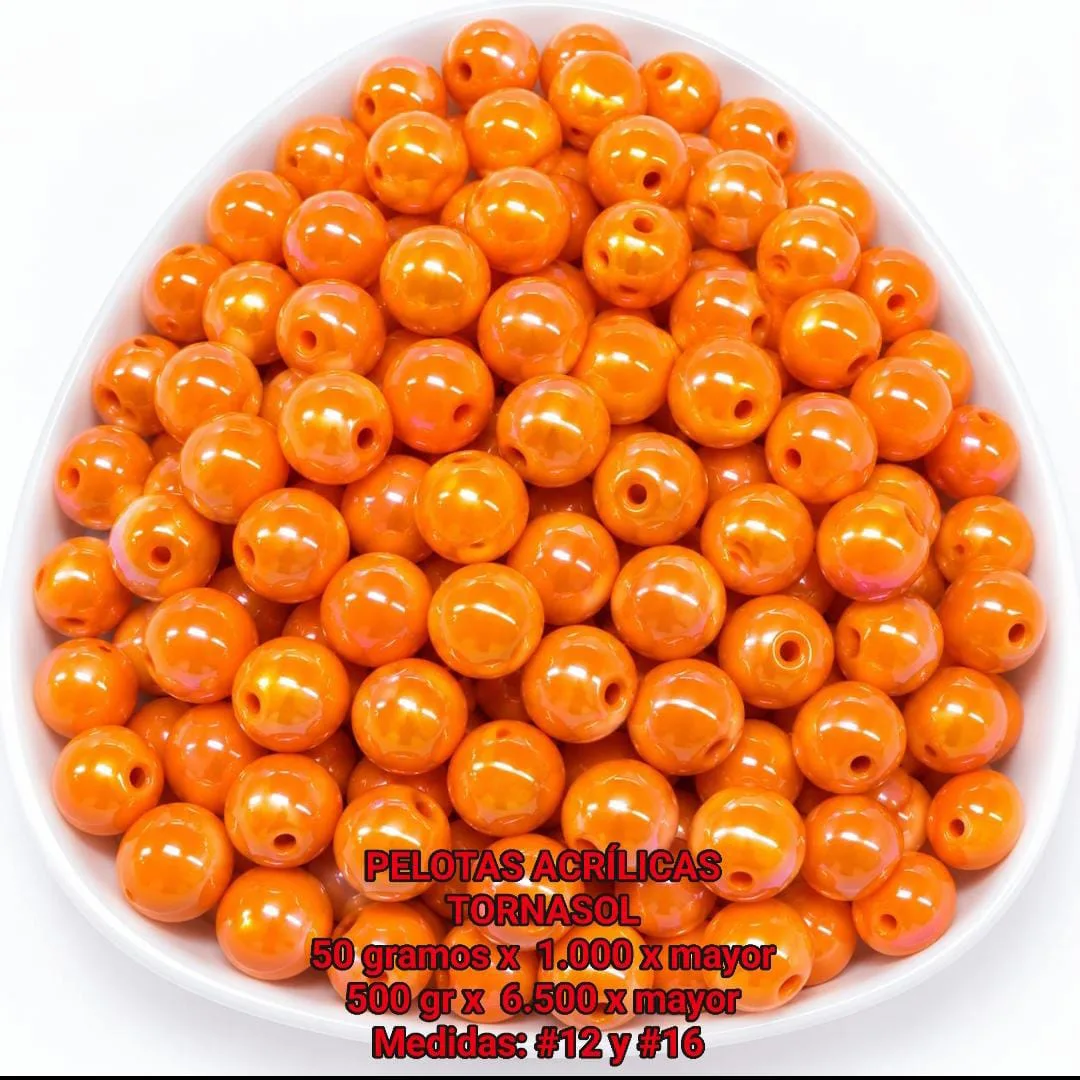 Pelotas Acrílicas Tornasol - Naranja