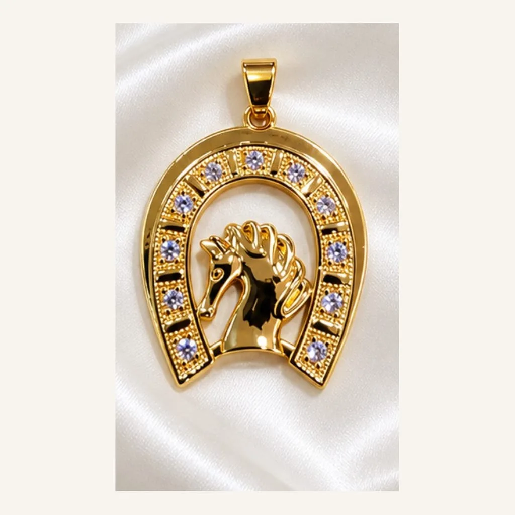 Dije de Acero Herradura con Caballo