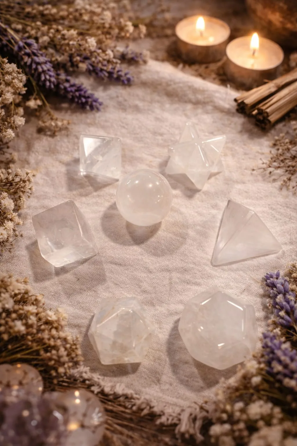 Sólido Platónico de Cuarzo Cristal