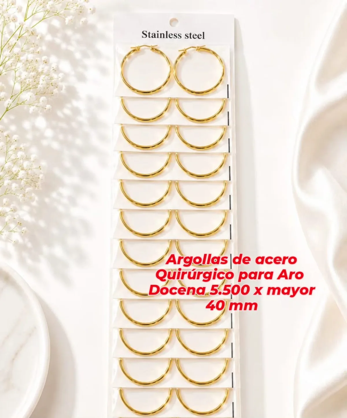 Argollas de acero quirurgico para aro