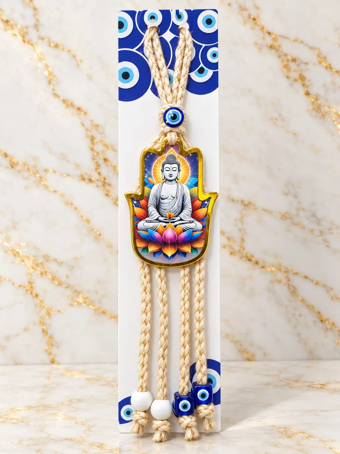 Colgante de Madera Mano de Fátima Buda