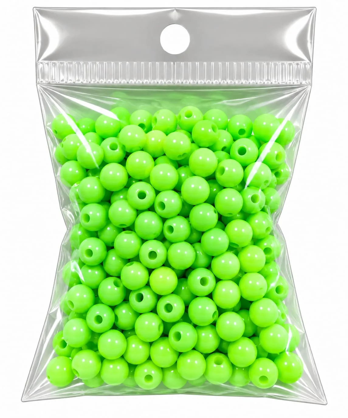 Cuentas Acrílicas Redondas Opacas 6mm Verde Limón