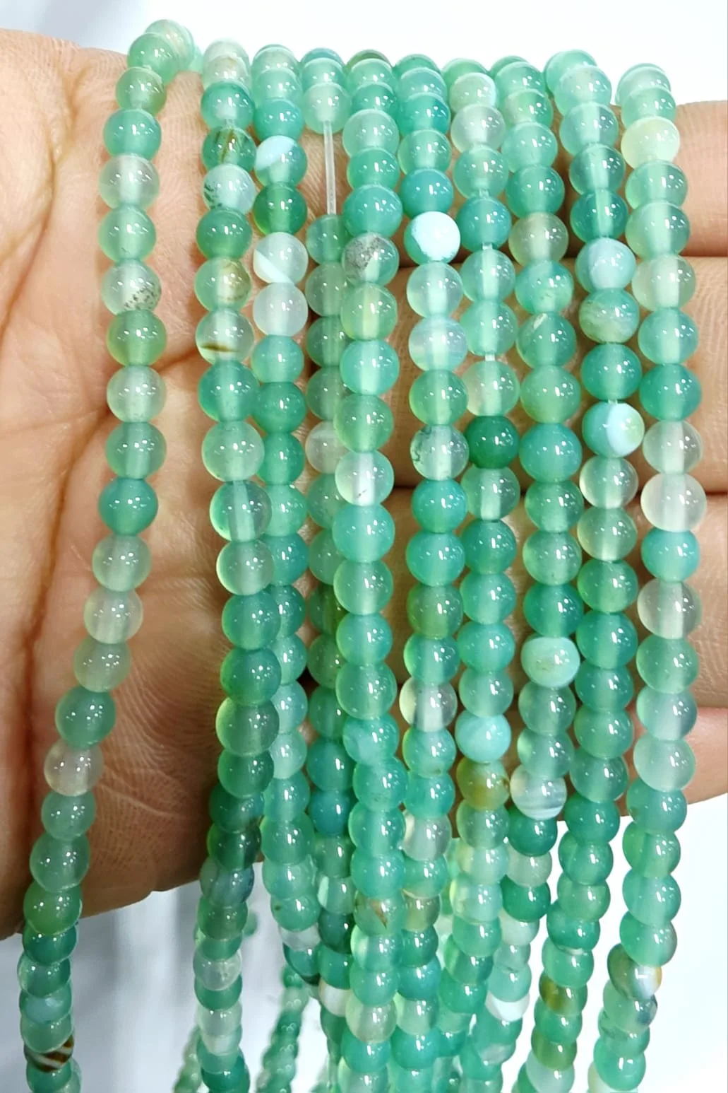 Cuentas de Piedra Ágata Verde 4mm