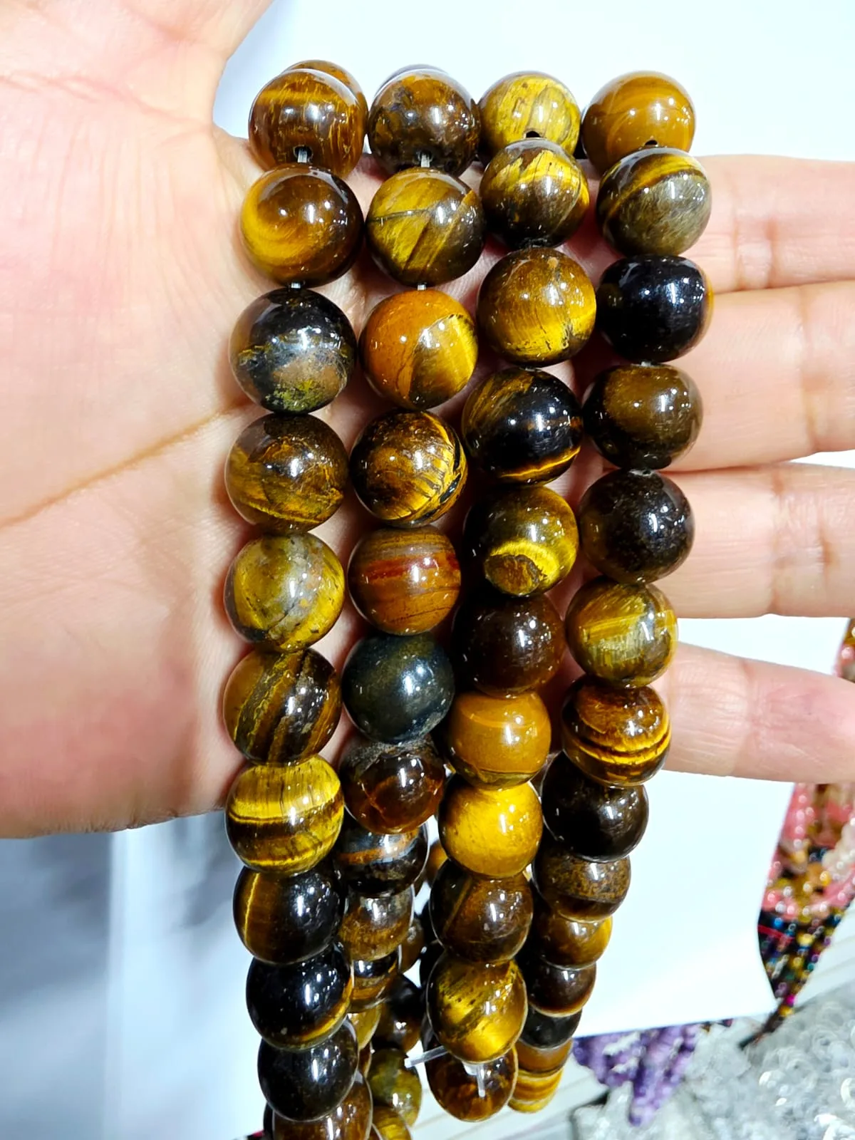 Tira de piedras de Ojo De Tigre N°10