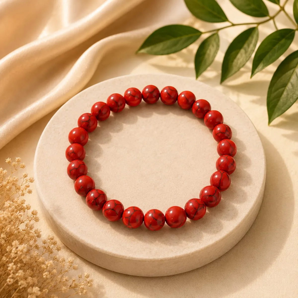 Pulsera de Hawlita Roja