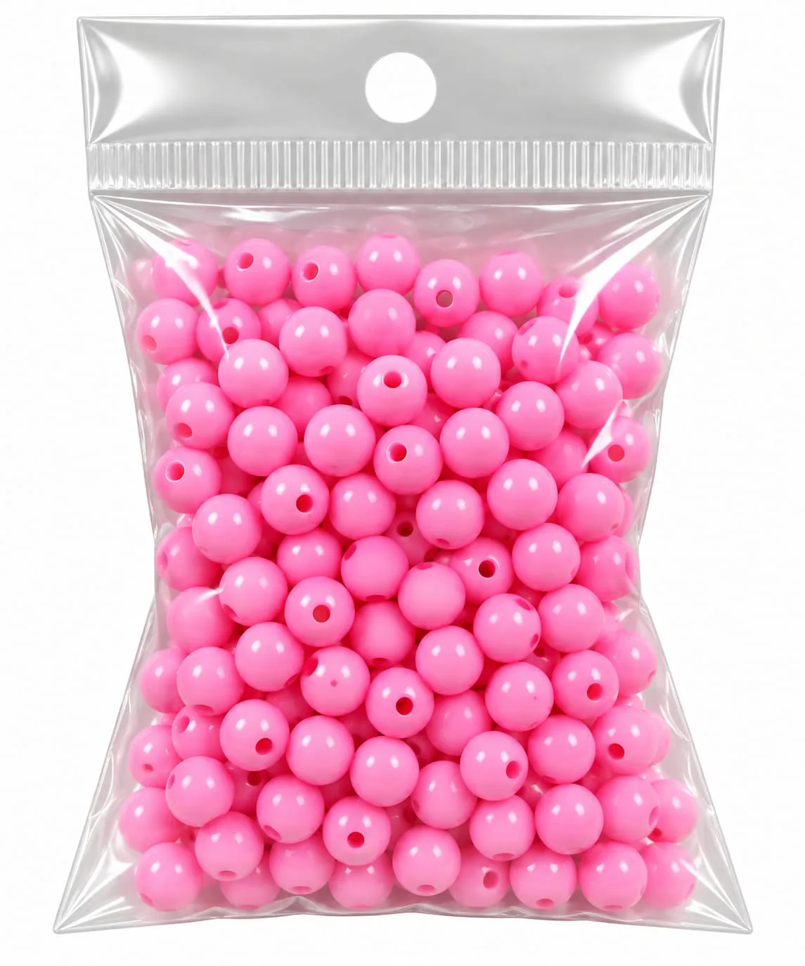 Cuentas Acrílicas Redondas Opacas 6mm Rosado