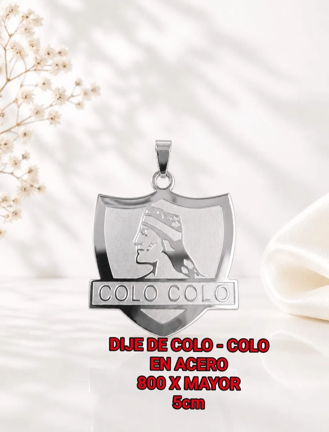 Dije de Colo-Colo en acero