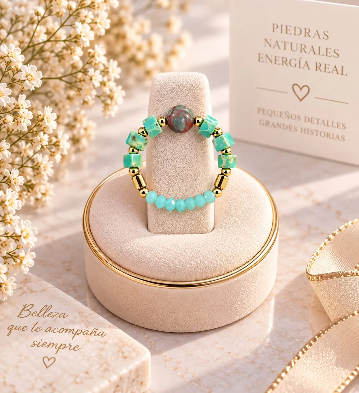 Anillo de Howlita Blanca