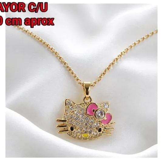 Collar de Hello Kitty en Acero - Cabeza con lazo