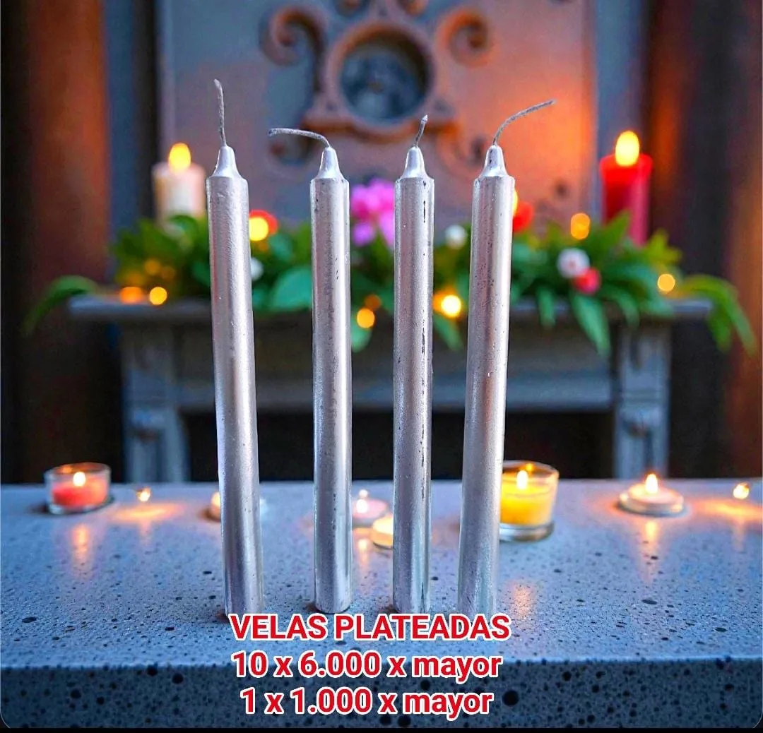 Velas Plateadas Delgadas
