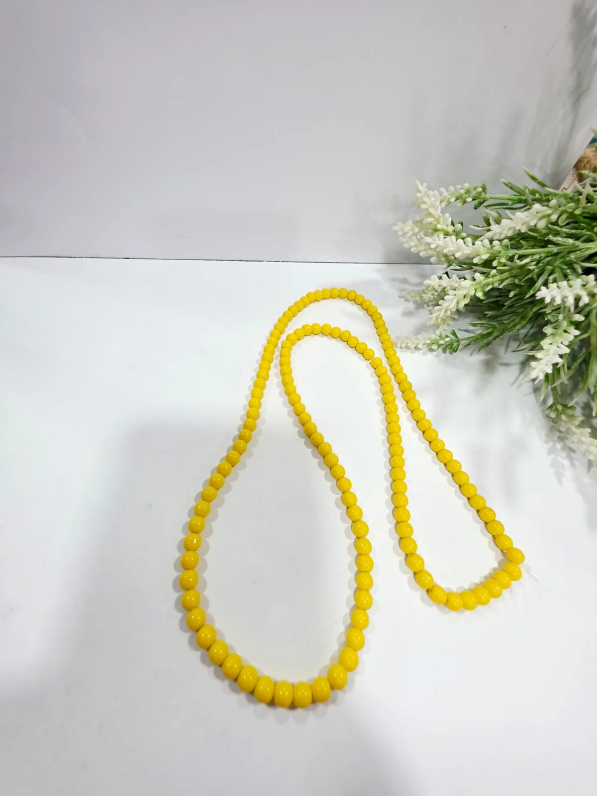 Cuentas de Perlas de Vidrio Amarillo 6mm
