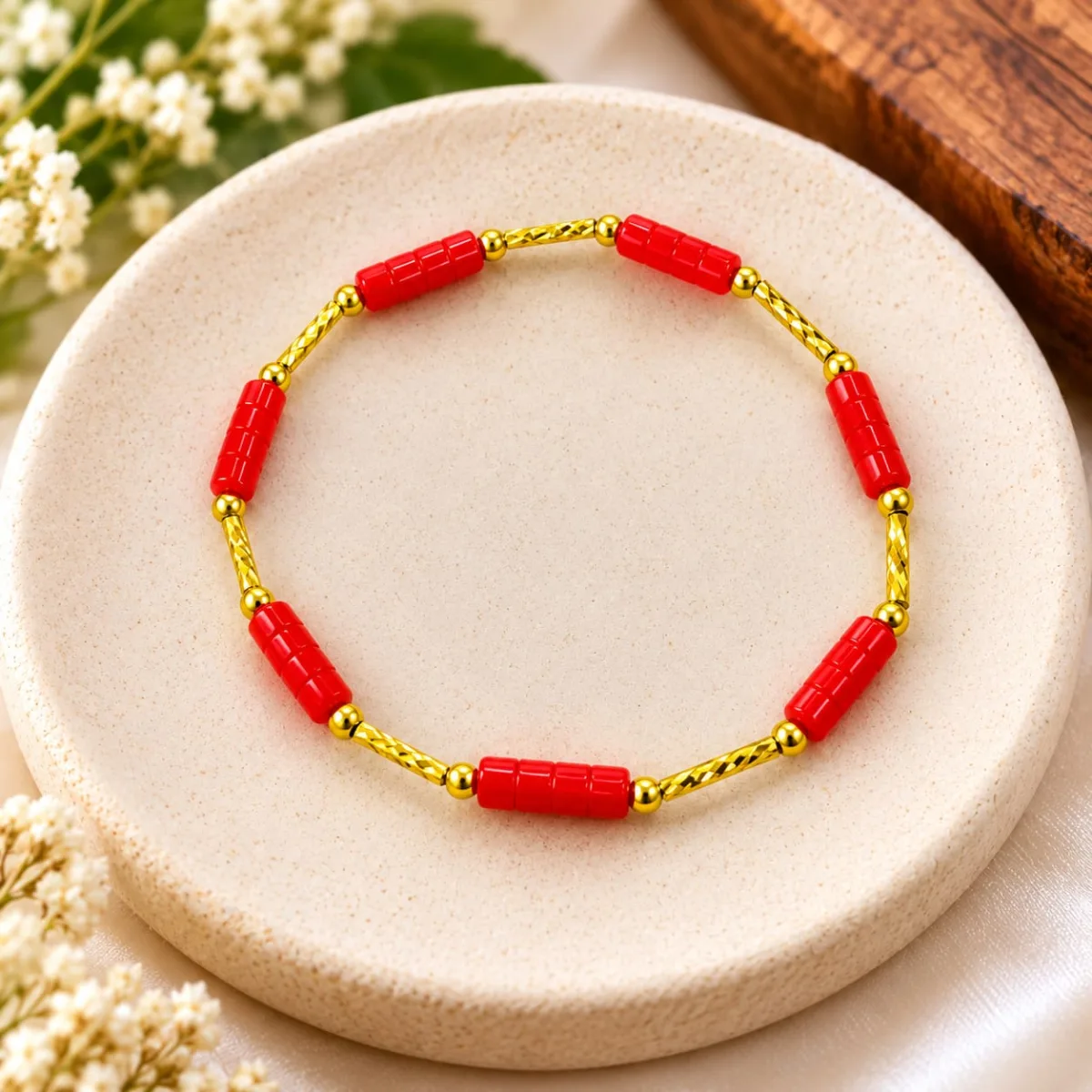 Pulsera de Jade Rojo 4mm