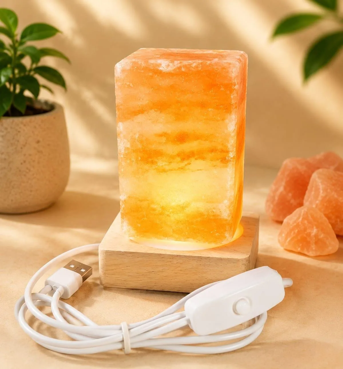 Lampara Cuboide Sal del Himalaya