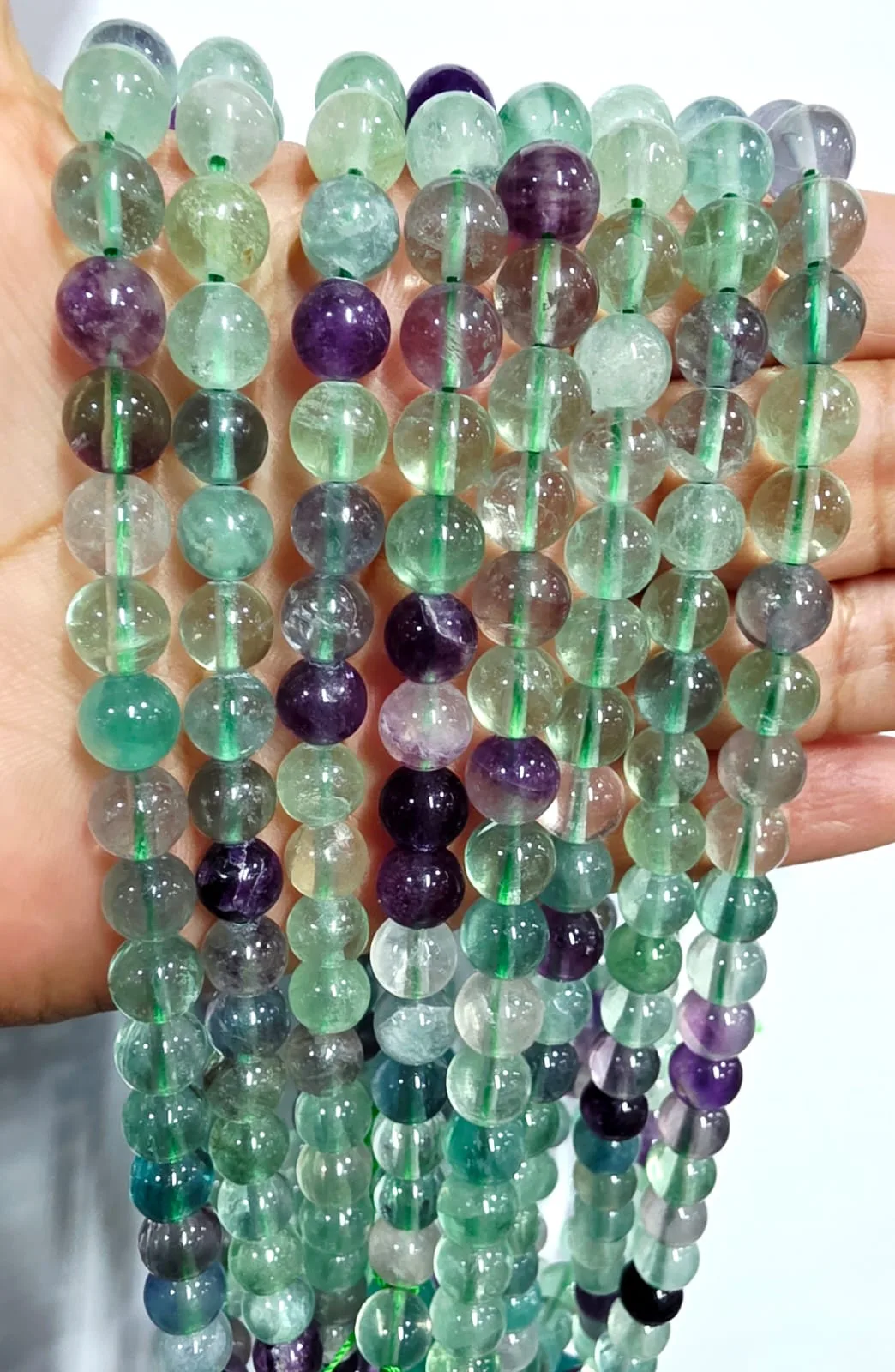 Tira de piedras de Fluorita Natural N°8