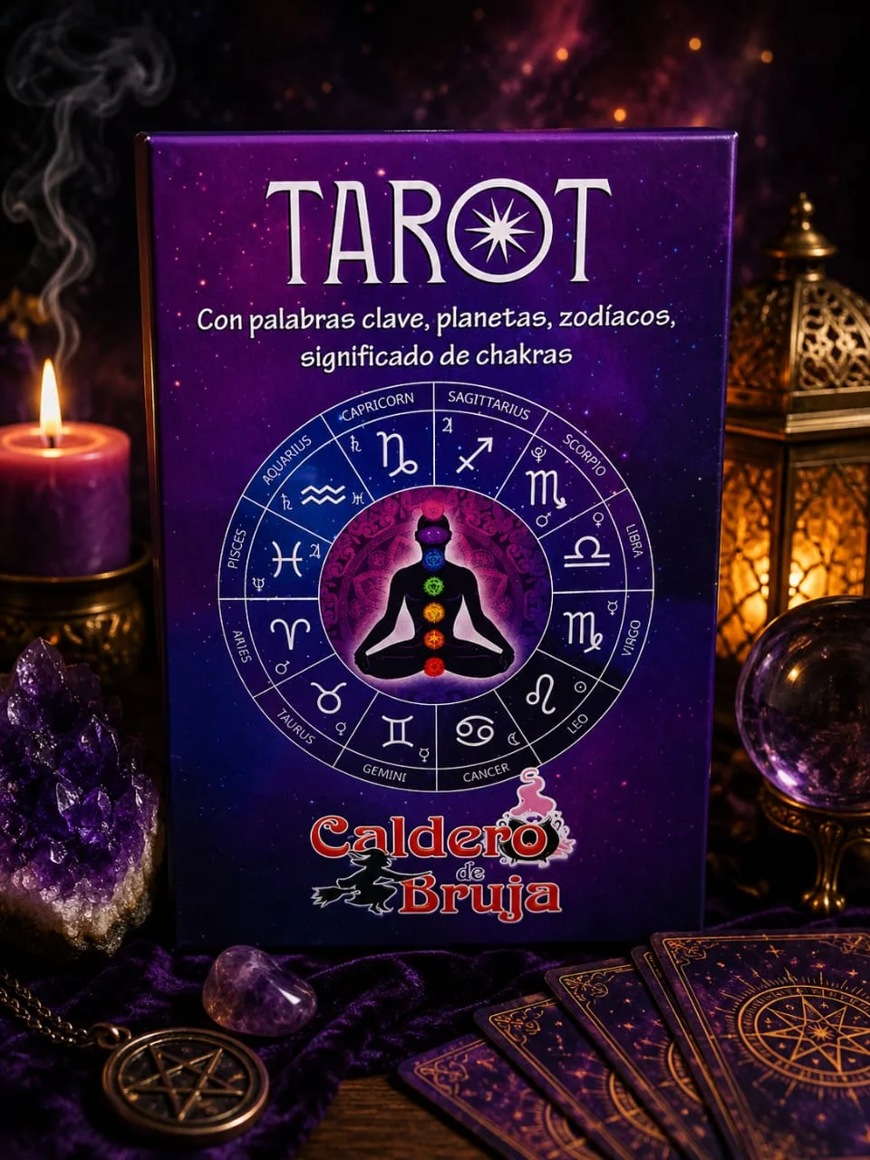 Tarot Caldero De Bruja Con Palabras Clave Y Astrología