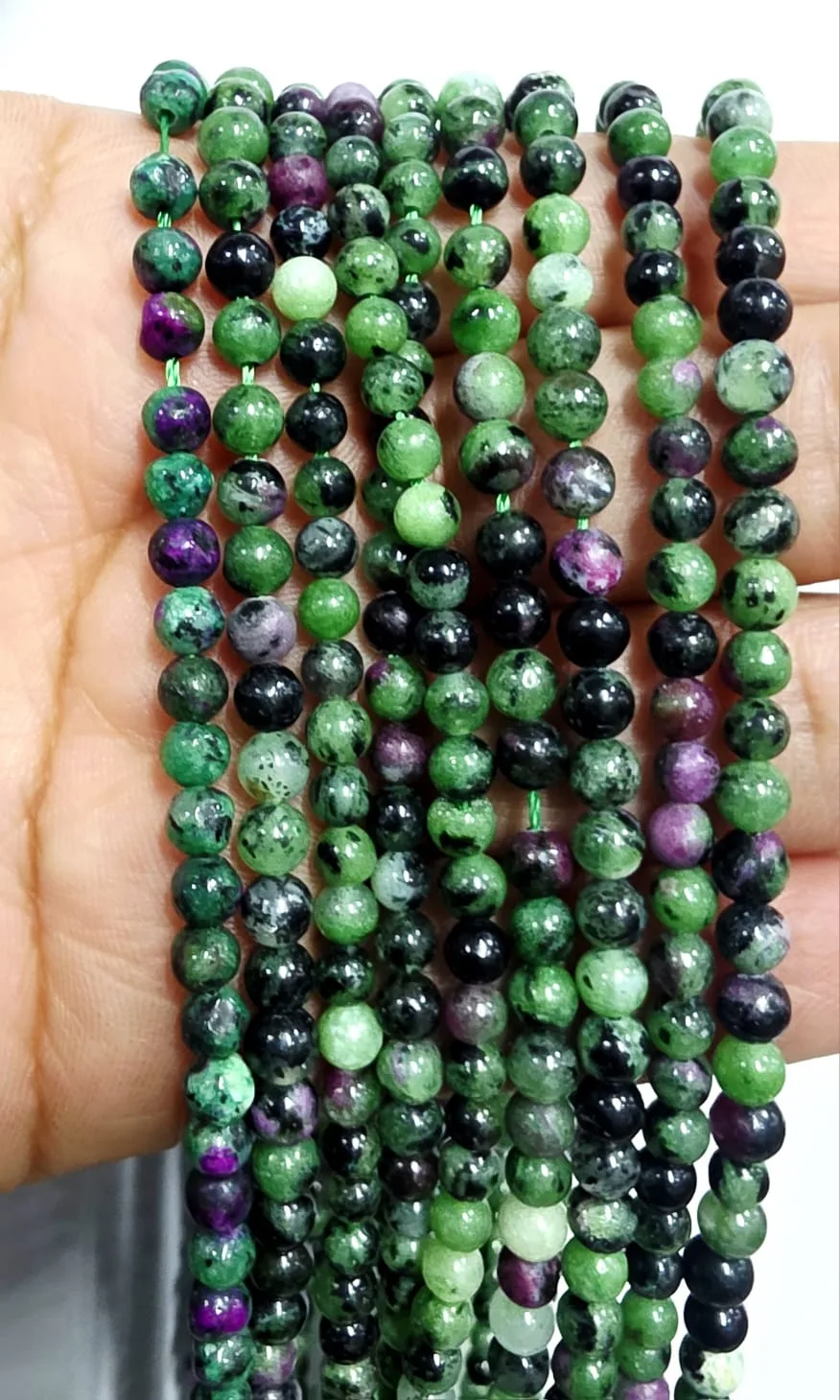 Cuentas de Piedra zoisita rubí 4MM