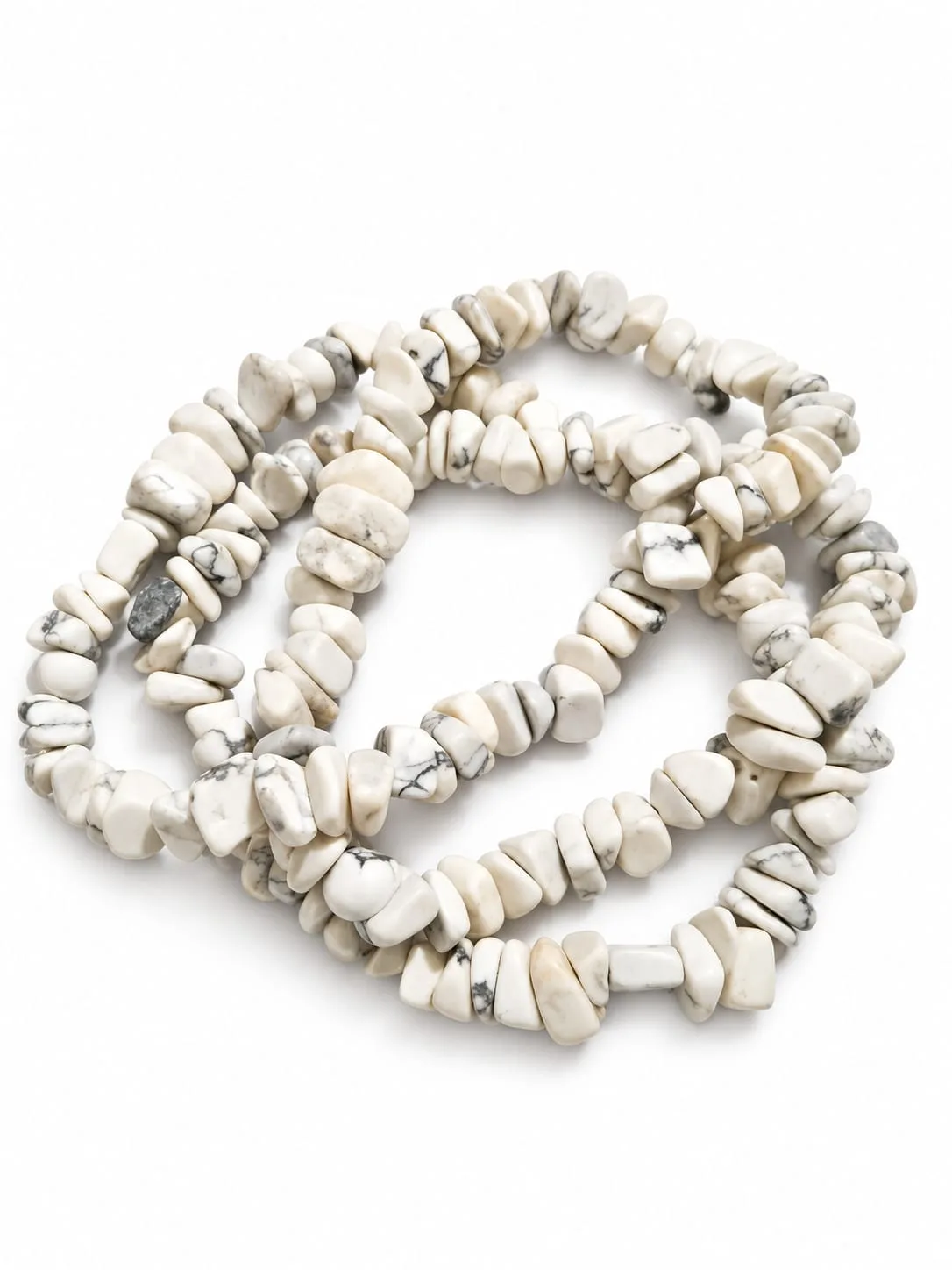 Hebra de Chips Grandes Howlita Blanca 39 cm