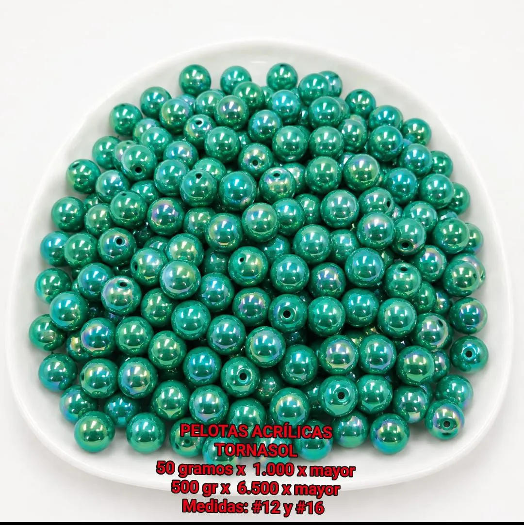 Pelotas Acrílicas Tornasol - Verde Esmeralda