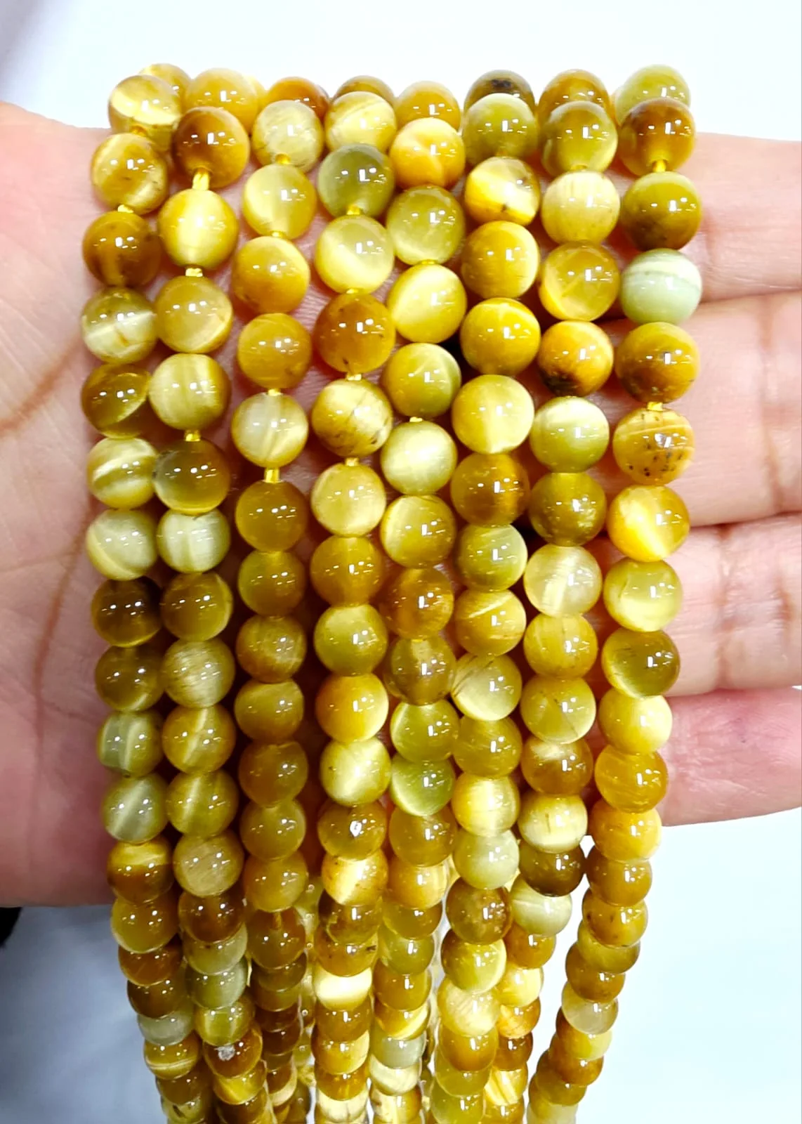 Tira de piedras de Ojo De Tigre GOLD N°8