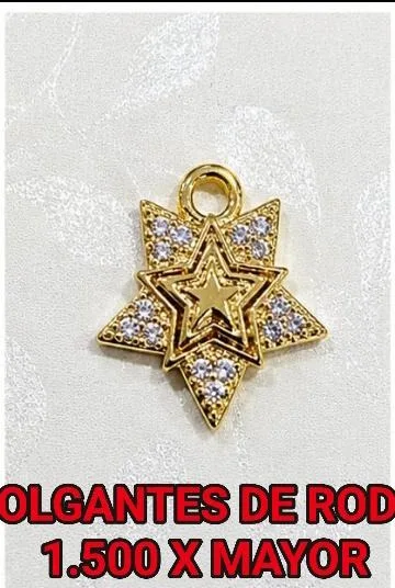 Colgante de Rodio - Estrella piedras claras en capas