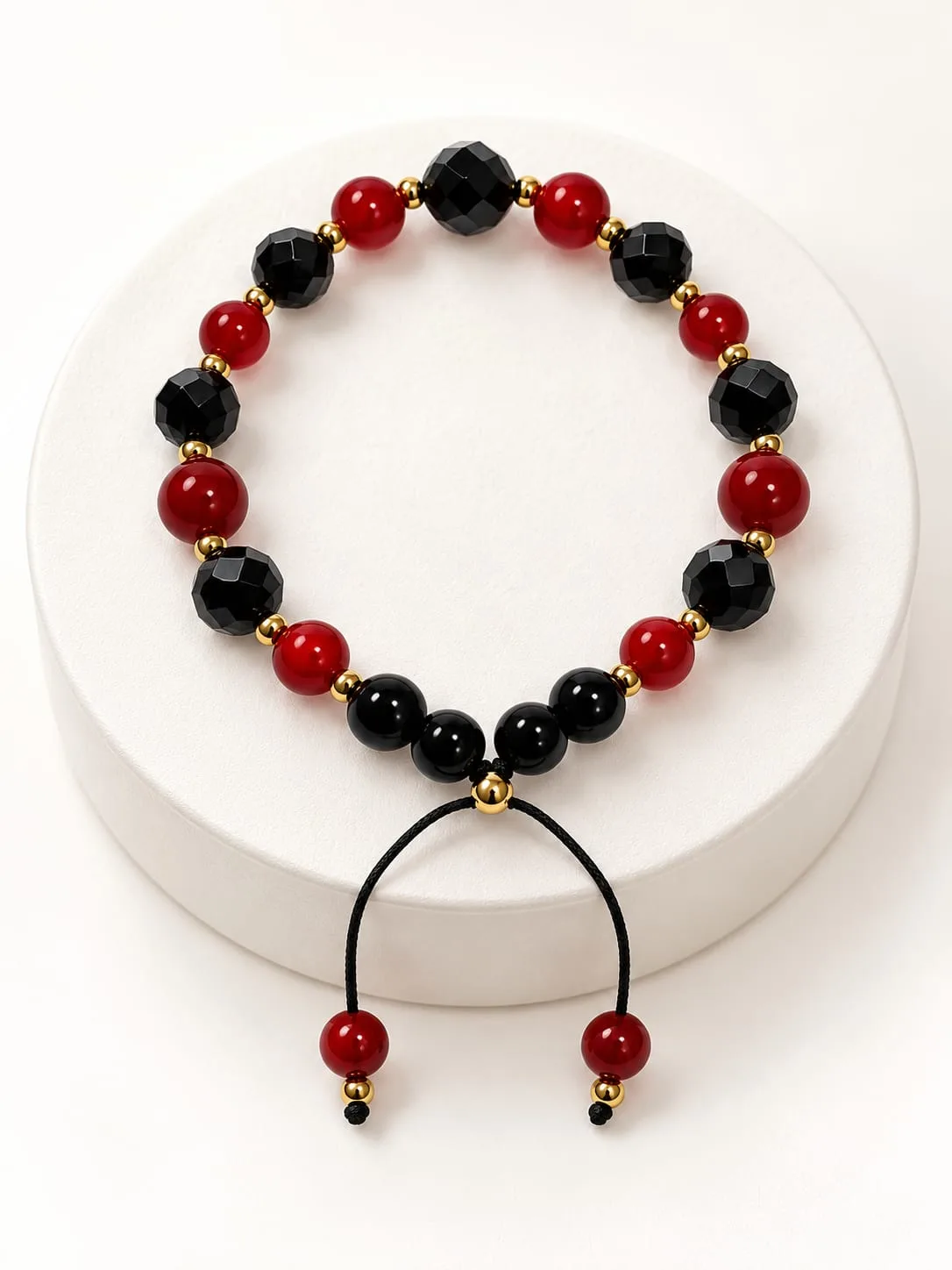 Pulsera de Cornalina con Cristal y Acero 8 mm