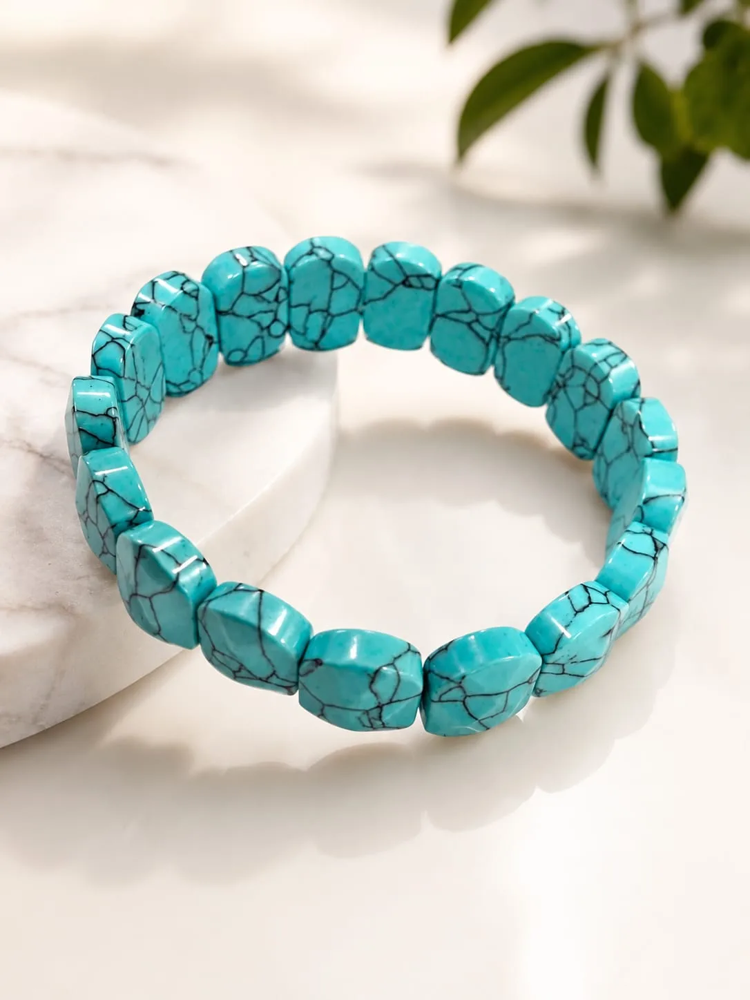 Pulsera Ancha de Cuarzo - Turquesa