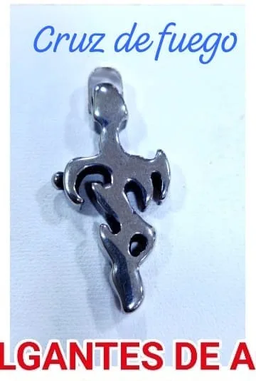 Colgante de Acero - Cruz de fuego