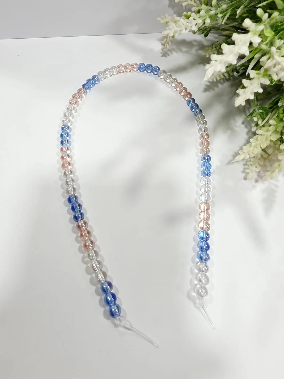 Collar de Perlas de Vidrio Multicolor Frío Pastel 6mm