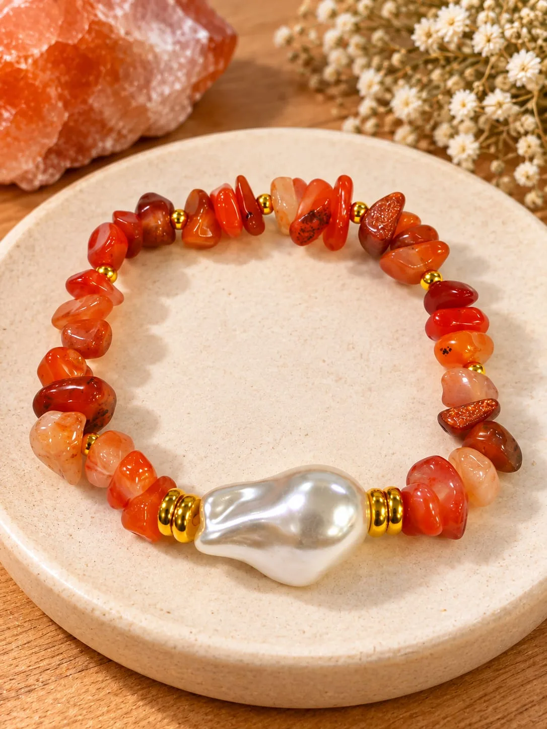 Pulsera de Cornalina en Chips