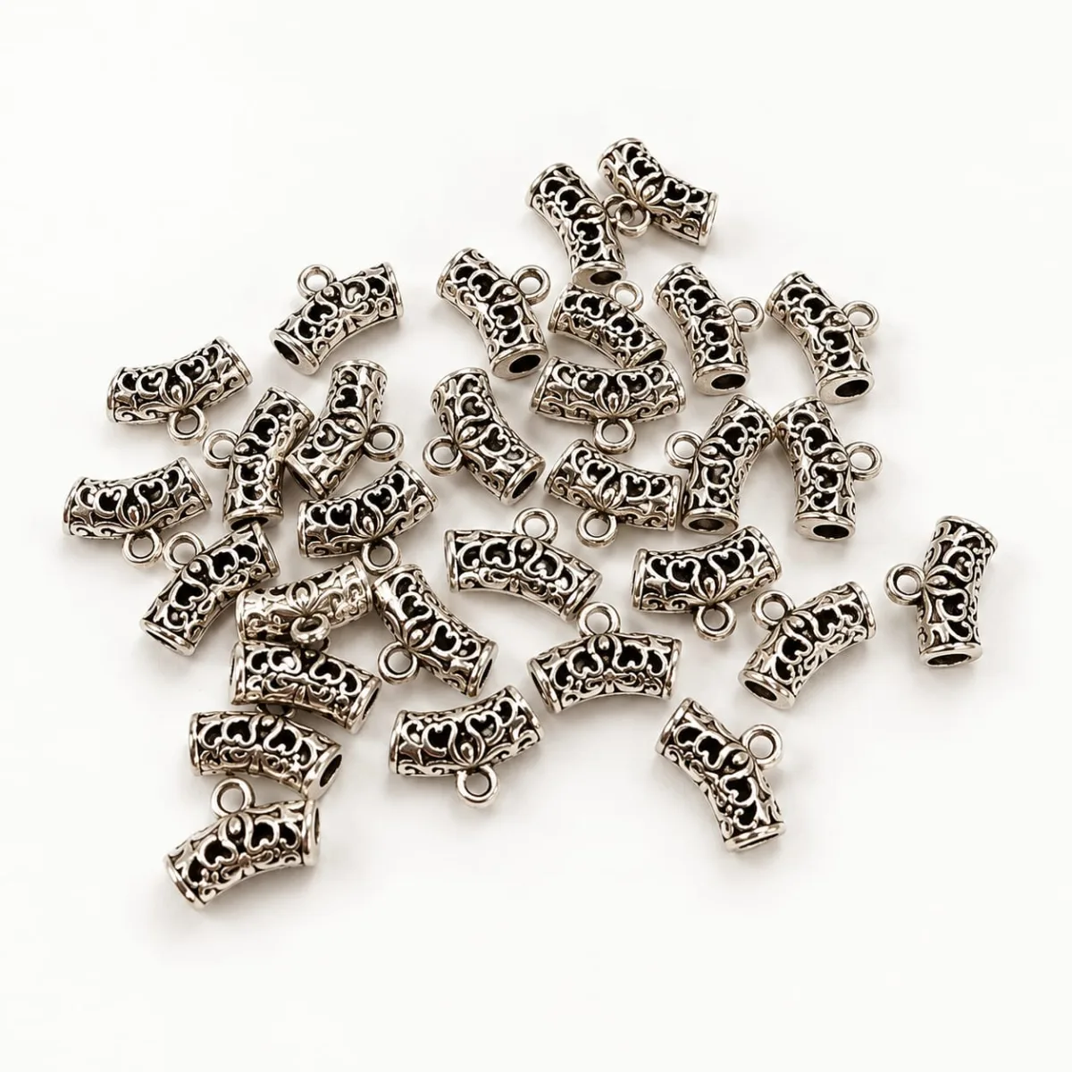 Separador Metálico con Argolla Filigrana Curva 6mm