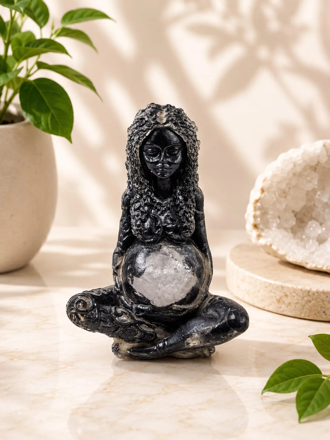 Figura de Madre Tierra en Obsidiana Negra