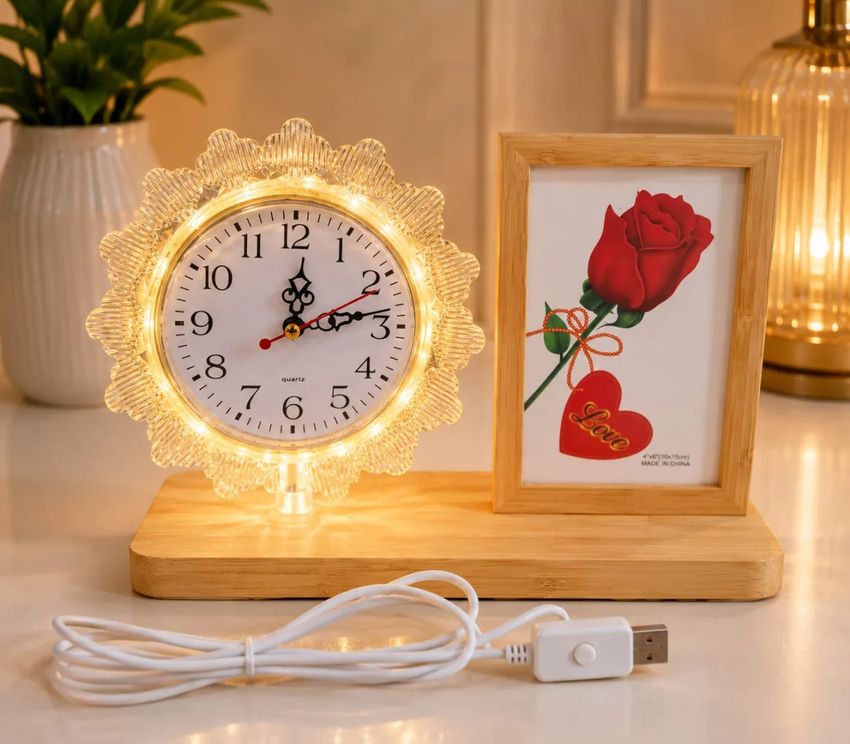 Reloj Usb con Porta Retrato - Marco Rectangular