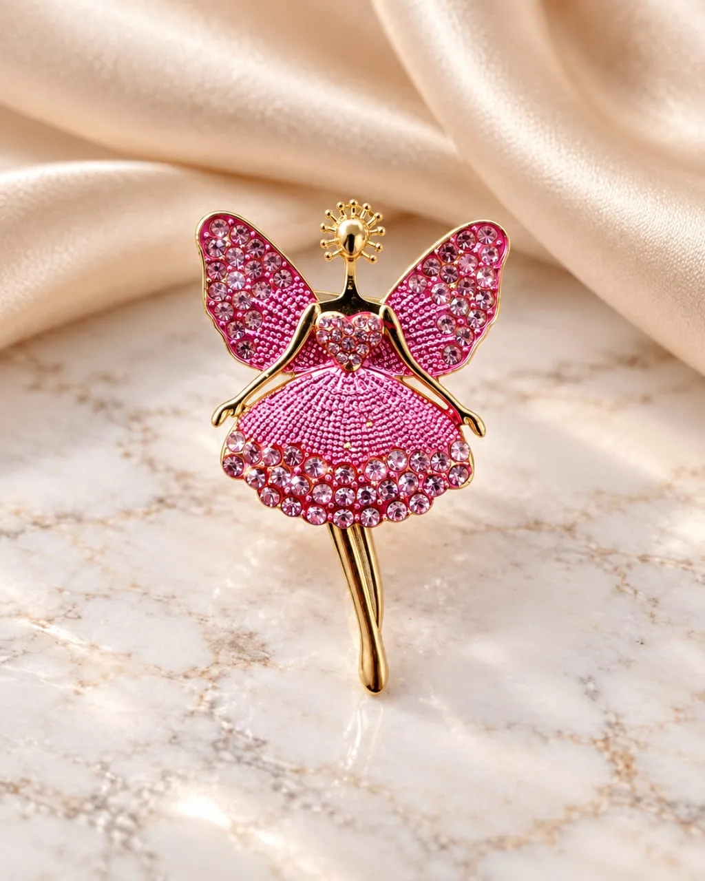 Prendedor de Hada con Strass Rosa