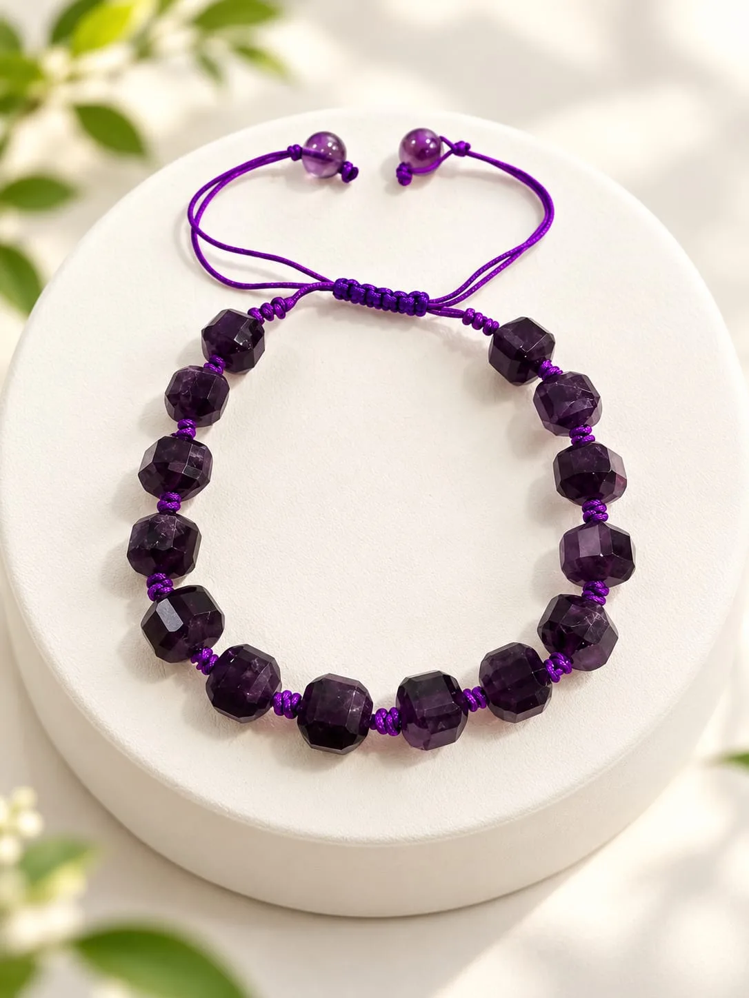 Pulsera Facetada de Amatista 8 mm